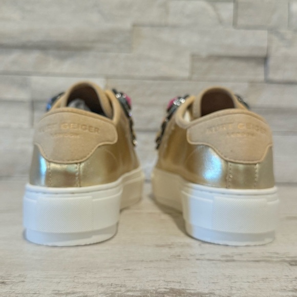 Kurt Geiger Laney Gold Octavia Jewel Studded Embellished Platform Sneakers 36.5 - Picture 6 of 13